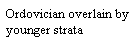 Text Box: Ordovician overlain by younger strata